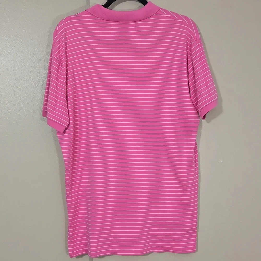 Ralph Lauren Men's Cotton Pink and White Polo Shirt Size Large